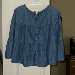 Madewell Denim Long Sleeve Blouse